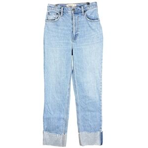 Abercrombie & Fitch The 90s Straight Selvage Jeans Women 25 0R Light Wash Curve